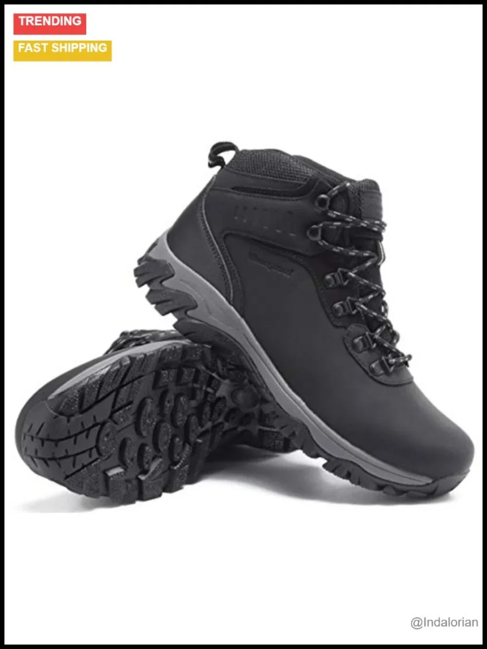 Waterproof Snow Hiking Boots Ankle High Lace-Up Leather